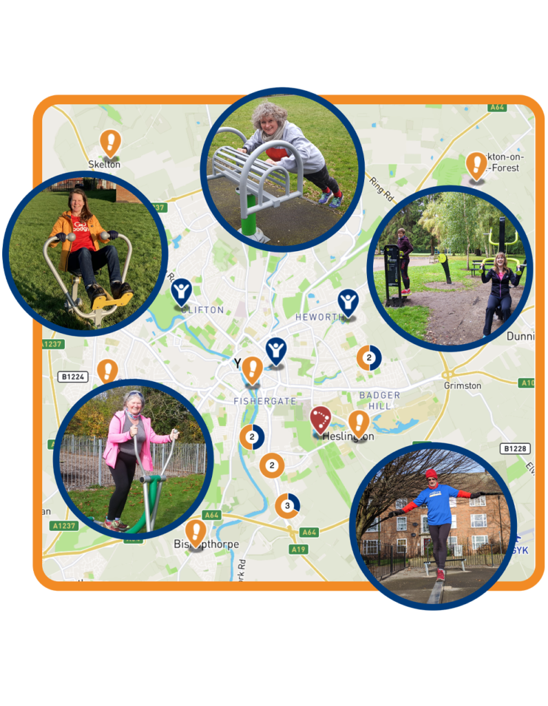 Move Map graphic, map of outdoor gyms in York